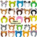24pcs Zoo Animal Inflatable Headbands for Kids – Safari Jungle Farm Wildlife Balloon Hair Hoops, Jungle Theme Birthday Party Supplies, Animal Costume Party Favors for Boys & Girls (Random Pattern)