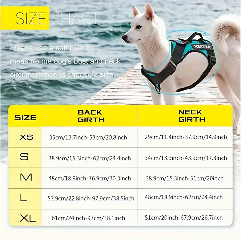 Reflective Dog Harness Vest with 5 Customizable Patches Adjustable Soft Oxford No-Pull Pet Harness with Mesh Lining Easy Control for Small Medium Large Dogs – Escape-Proof Dog Walking Vest Harness