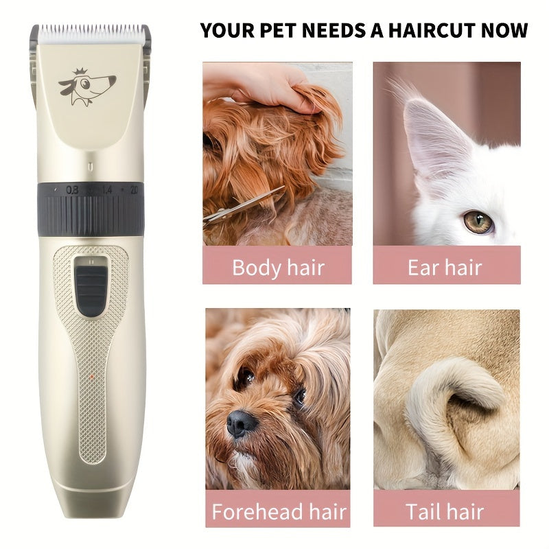 Professional Dog Grooming Kit with X7 Pet Scissors - Low-Noise Clipper Trimmer for Thick Fur, Safe for Dogs Cats & All Pets, Complete Cat & Dog Hair Grooming Set