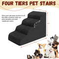 Memory Foam Dog Steps Pet Stairs 2 3 4 Step with Non-Slip Bottom & Washable Cover – Supportive Pet Steps for Sofa Bed, Great for Senior Dogs & Puppies, Multiple Colors