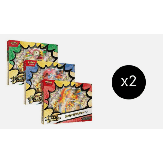 Pokémon TCG Mega Evolution Ascended Heroes ex Box Collection Case - Factory Sealed 6-Count, Mega Meganium/Emboar/Feraligatr ex Foil Promo, Lenticular Card & 4 Booster Packs Each - Premium Collector Case