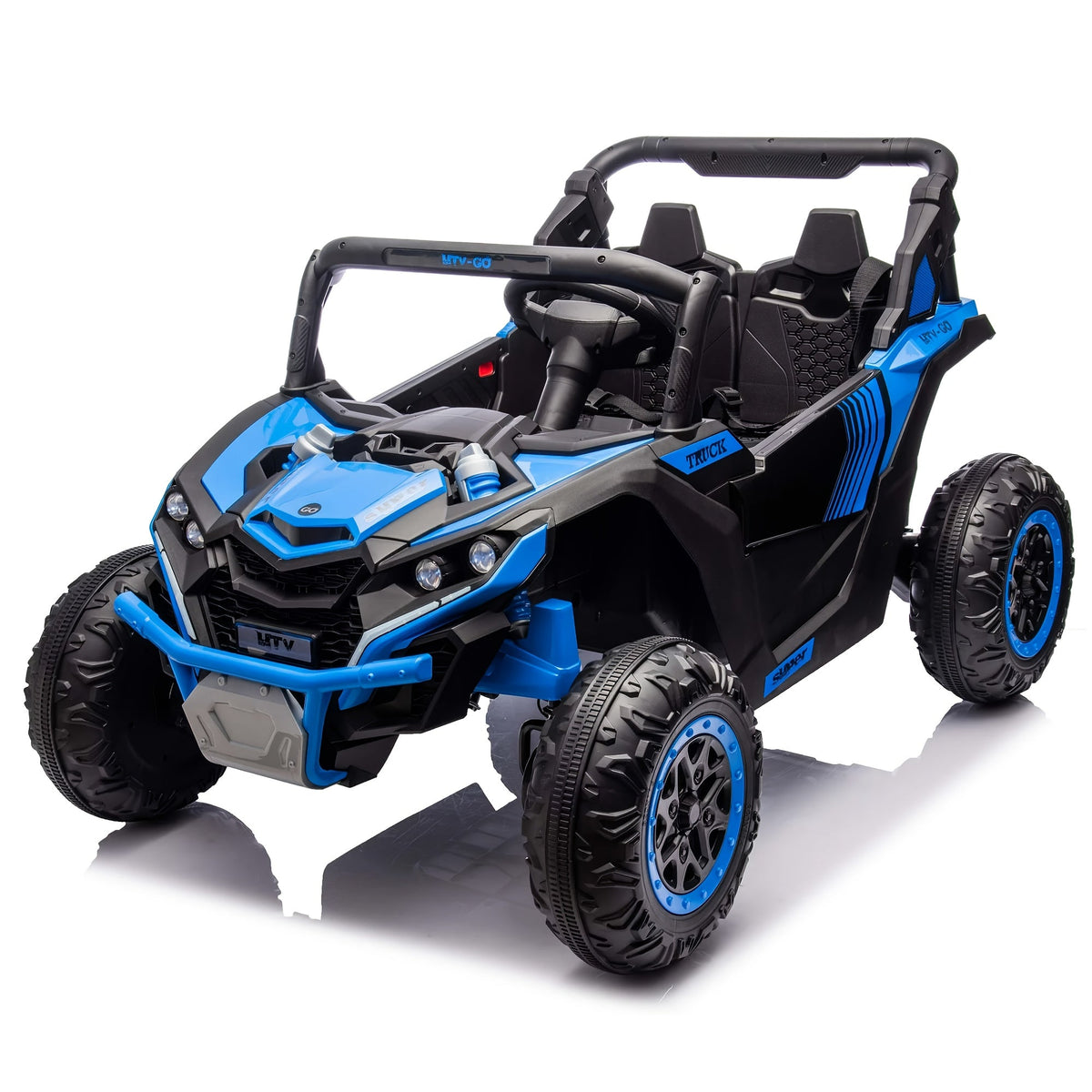 24V 2-Seater Kids Ride-On UTV with Parent Remote Control – 4WD Electric Off-Road Vehicle with 3 Speeds, LED Lights, Bluetooth Music & Suspension for Boys & Girls Ages 3-8