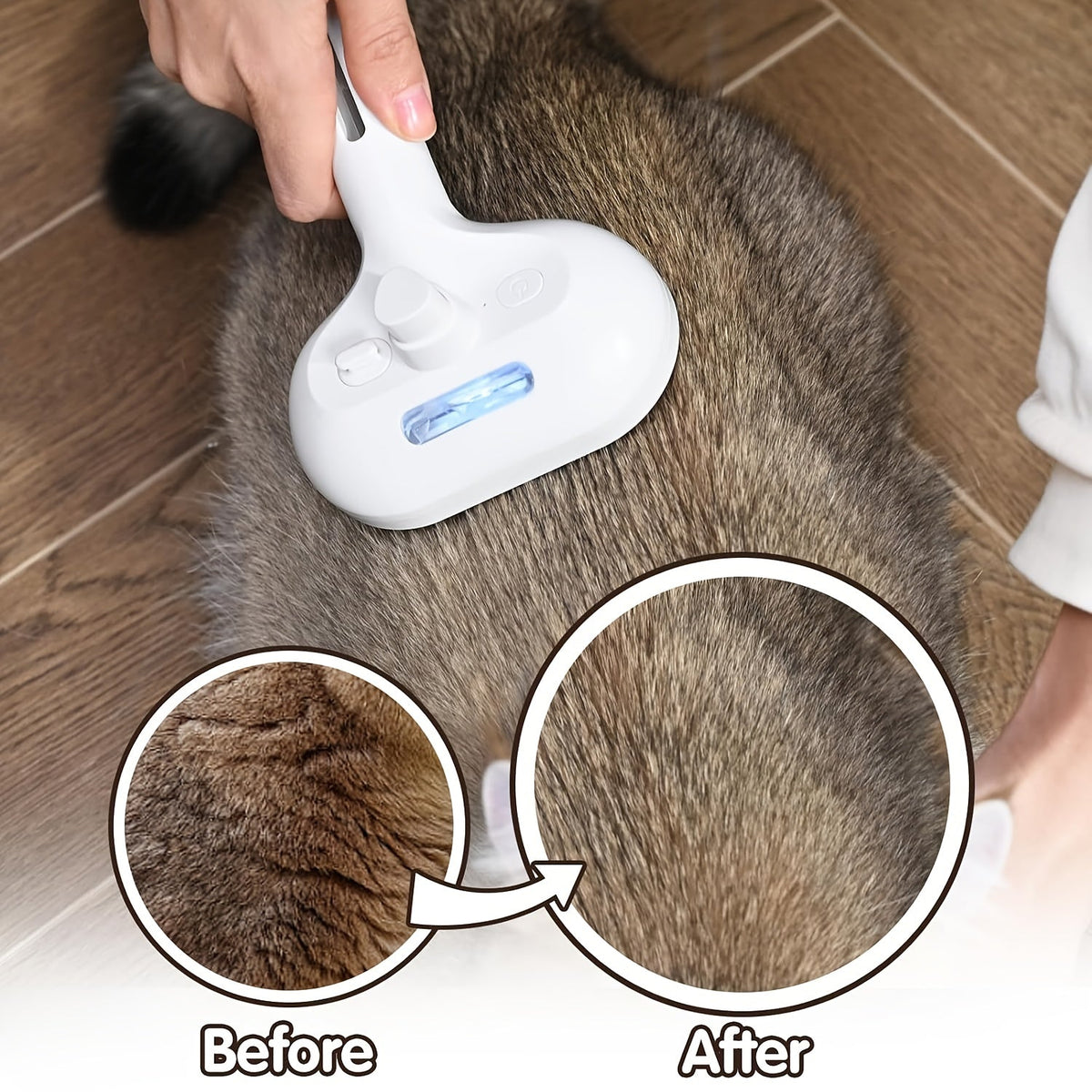3-in-1 Cat Steam Brush Grooming Comb with Steam and Release Button Pet Hair Removal Deshedding Tool for Large Medium Small Cats and Dogs Indoor Use White Pink