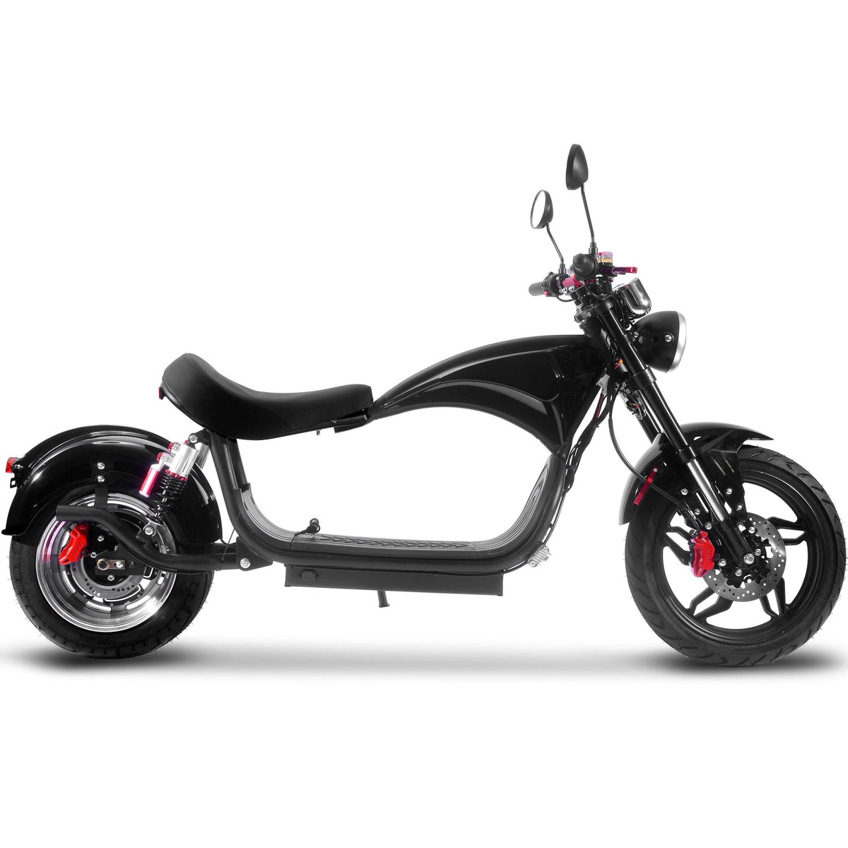 MotoTec Raven 60V 2500W Lithium Electric Scooter – 28 MPH, 35–50 Mile Range, 30Ah Battery, Hydraulic Brakes, Front & Rear LED, Mirrors & Horn – High-Performance Adult Electric Moped Scooter