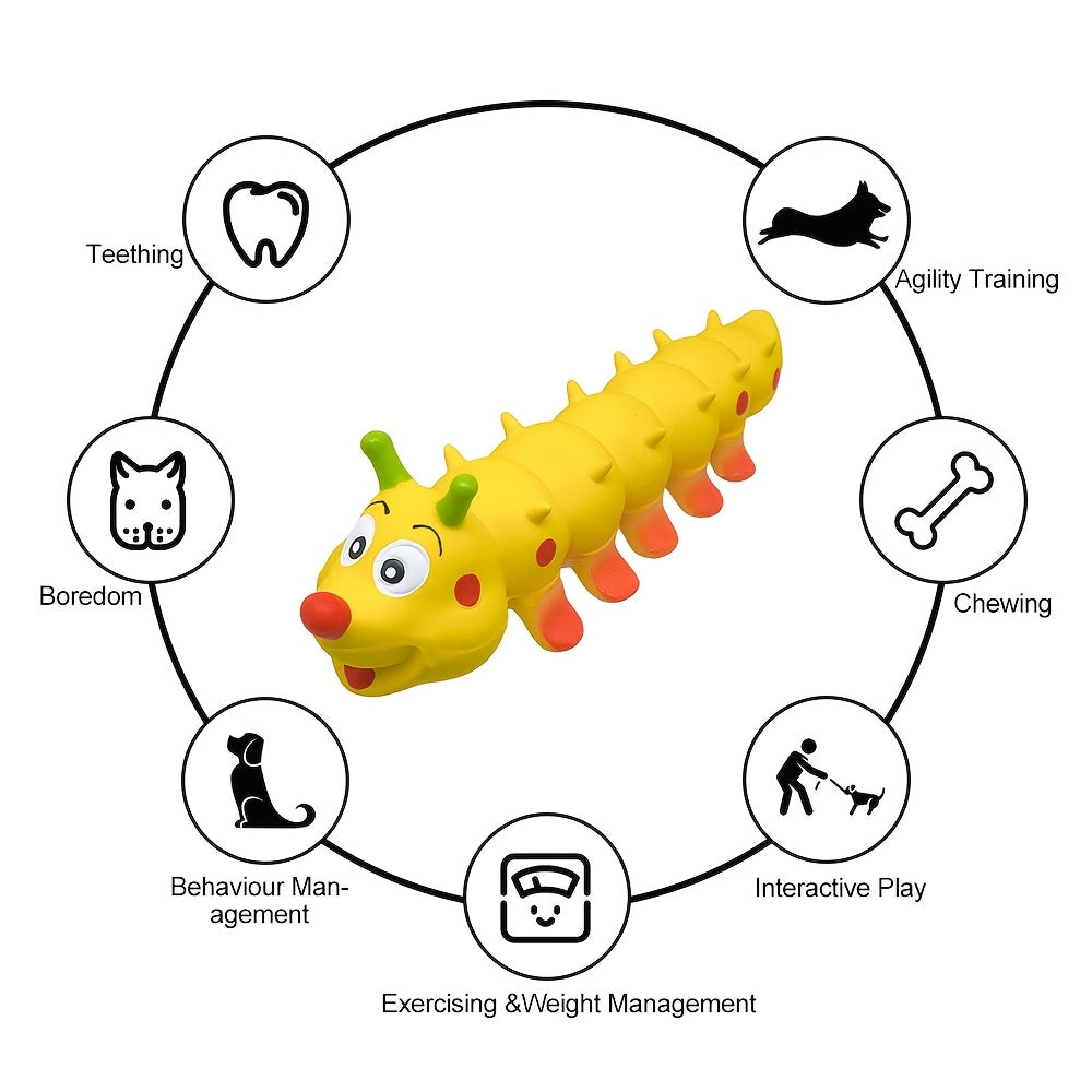 Latex Squeaky Dog Chew Toy for Medium Breed Dogs – Teeth Cleaning Squeaky Sound Pet Toy – Durable Non-Toxic Latex Dog Toy for Biting, Play & Dental Health, No Battery Required
