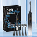 Sonic Electric Toothbrush IPX8 Waterproof USB Rechargeable with 5 Replacement Brush Heads Smart Timer Metal Shaft for Adults Men Women Couple Style Rechargeable Oral Care