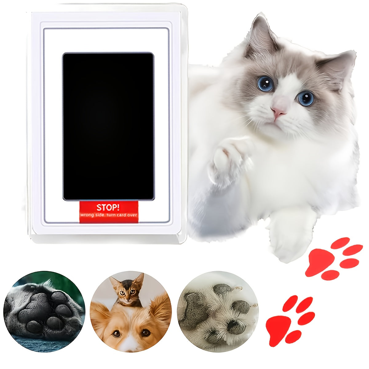 Paw Print Ink Pad Kit for Dogs & Cats – 3-Pack Quick-Dry Black Ink Pet Paw Impression Mat, Permanent Keepsake Stamp for New Pet Owners, Vet Visits & Memorial Gifts