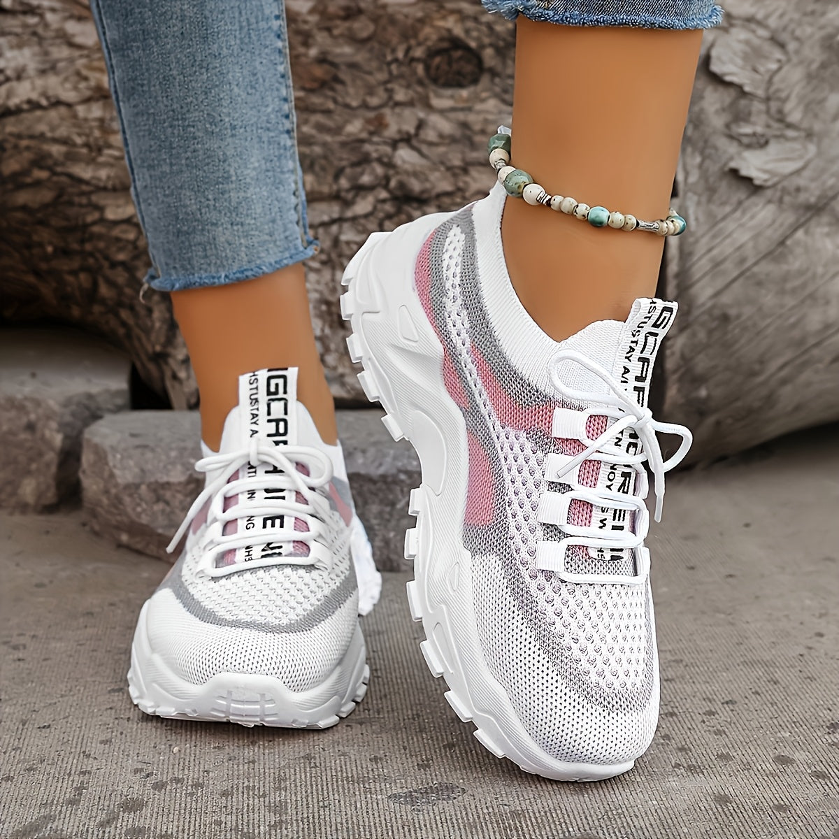 Women's Casual Low-Top Sneakers with Thick PVC Sole – Breathable Lightweight Tennis Shoes for Gym, Running & Everyday Wear | Women's Sports Shoes Sizes US 5-10 in Green, Black, Pink & Blue