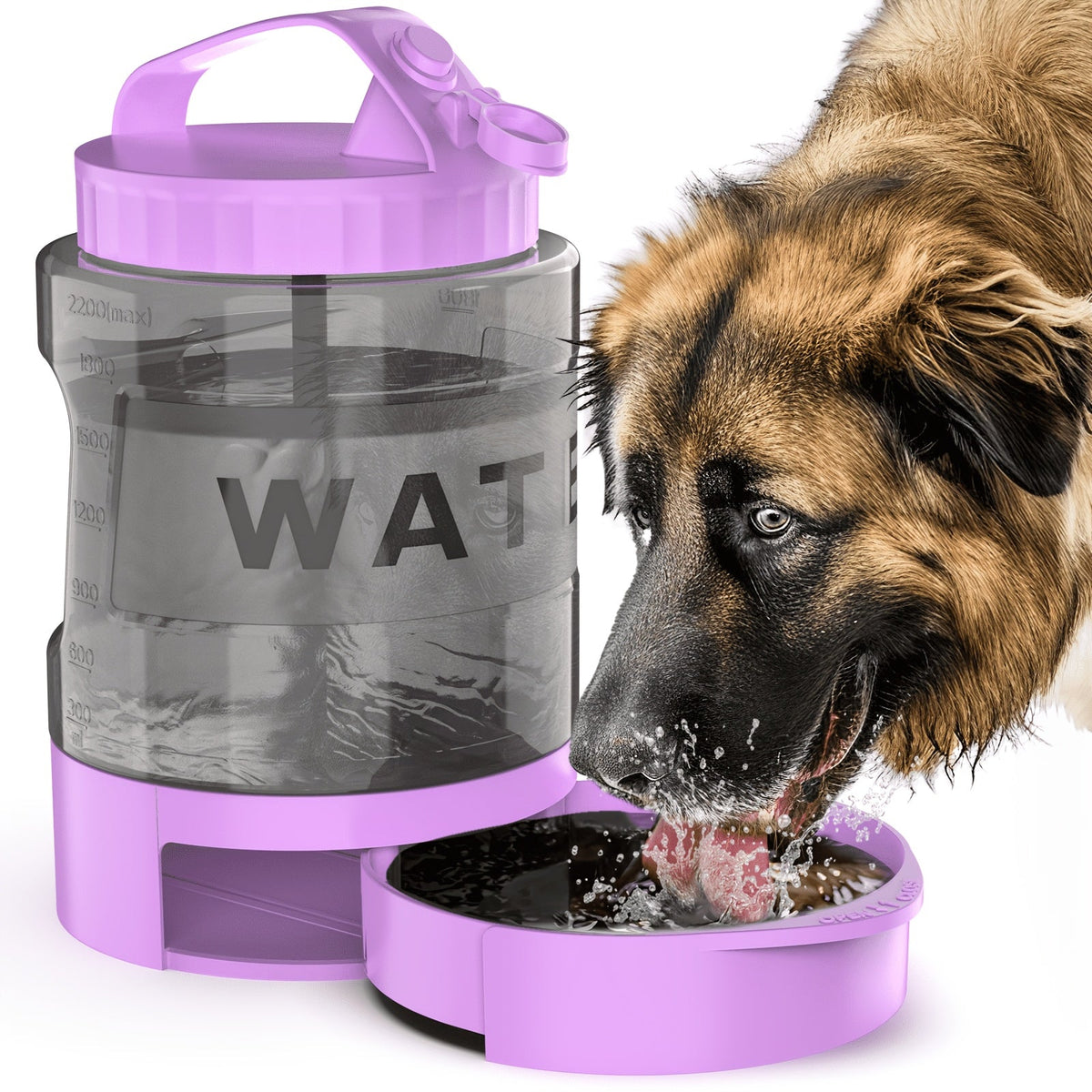 74oz Portable Dog Water Bottle with Built-In Collapsible Bowl Leakproof Large Capacity Travel Water Bottle for Dogs Hiking Camping Park Ideal for Small to Large Breeds