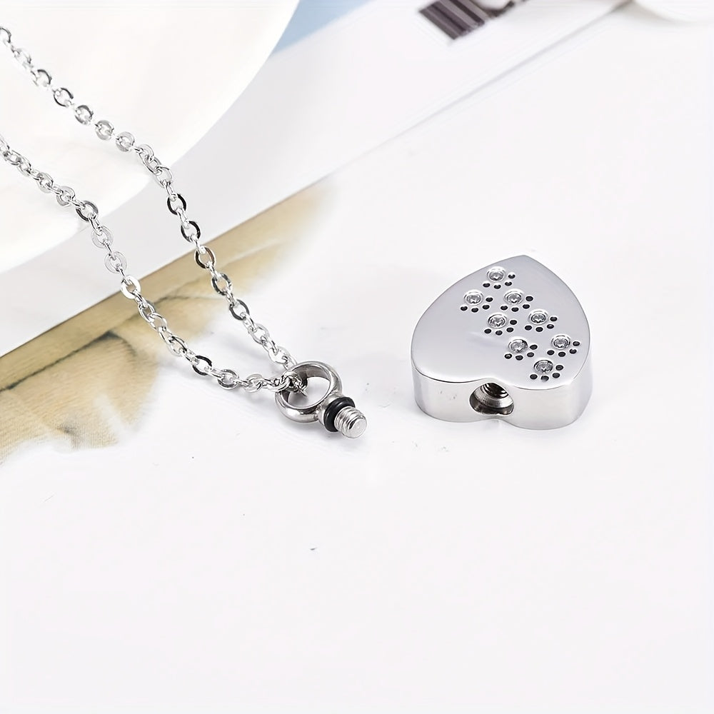Personalized Pet Cremation Jewelry for Ashes - Custom Photo Urn Necklace with Paw Print Heart Pendant, Stainless Steel Memorial Locket for Dog & Cat Ashes, Includes Funnel Kit - Pet Loss Gift