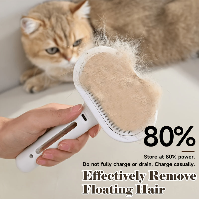 3-in-1 Pet Self-Cleaning Spray Comb - One-Button Mist Humidification & Hair Removal, Anti-Static Deshedding Brush for Dogs & Cats, Reduces Floating Hair & Shedding, 5 Colors