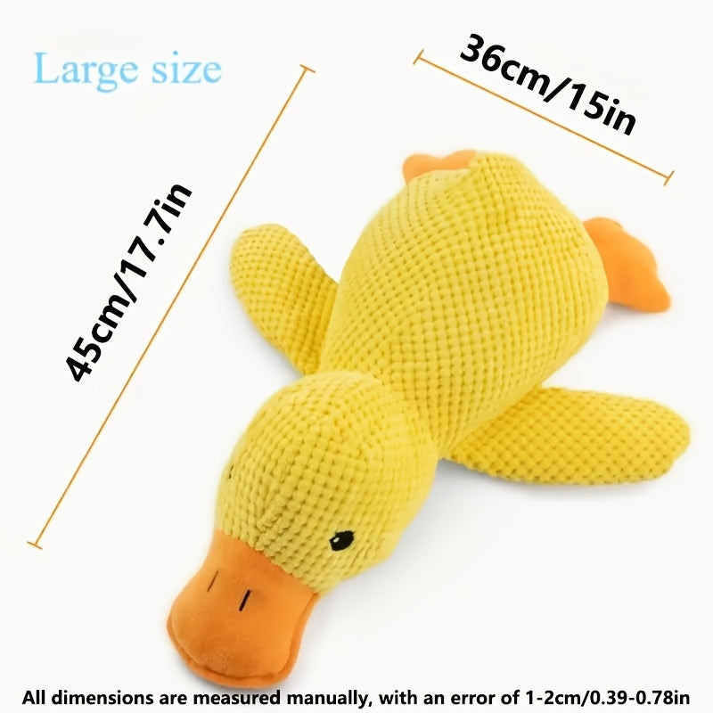 Plush Squeaky Duck Dog Toy for Dogs - Durable Soft Chewable Noise-Making Sleeping Duck Stuffed Animal Toy for Stress Relief, Anxiety & Boredom, Cute Dog Gift for Small Medium Large Dogs, S/M/L