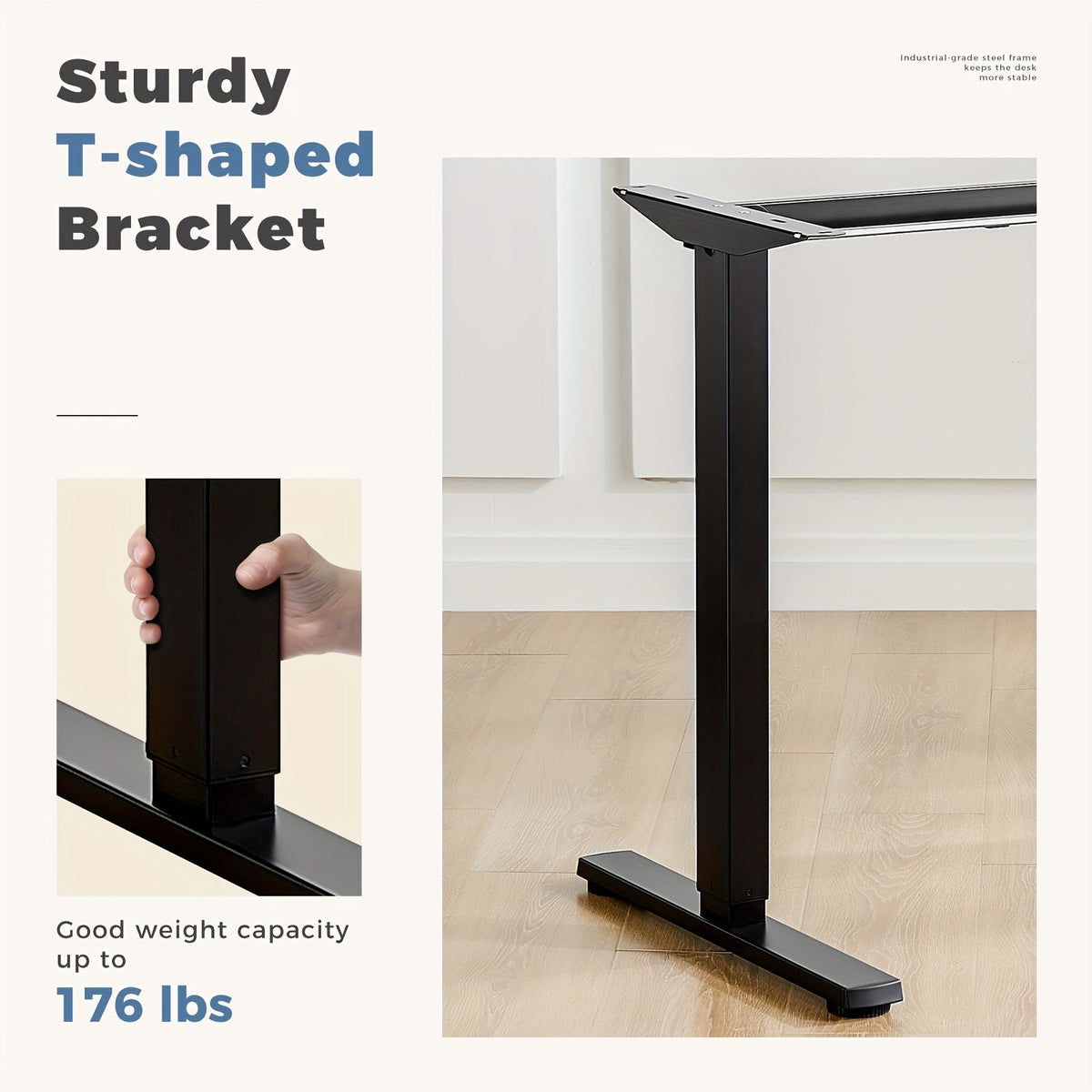 63 Inch Electric Standing Desk – Height Adjustable Sit-Stand PC Workstation with Wood Desktop, Home Office, Bedroom & Gaming Room Computer Work Table for Small Spaces