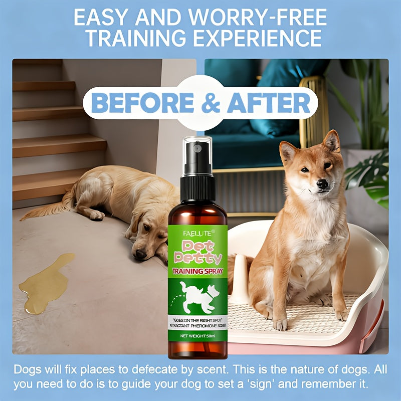Pet Potty Training Spray for Dogs & Cats - Pheromone-Inspired Indoor Spot Guidance for Puppies & Kittens, Fast-Acting Puppy Pad Attractant, Helps Pets Recognize the Right Bathroom Spot, Clean & Non-Messy Formula