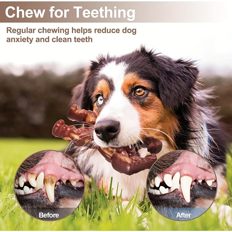 KYLINSURE Unbreakable Durable Dog Chew Toy for Medium & Large Dogs – Realistic Beef Flavor Rubber Chew Stick, Safe Teething & Gum Health Training Toy for Aggressive Chewers, Long-Lasting Dog Chew