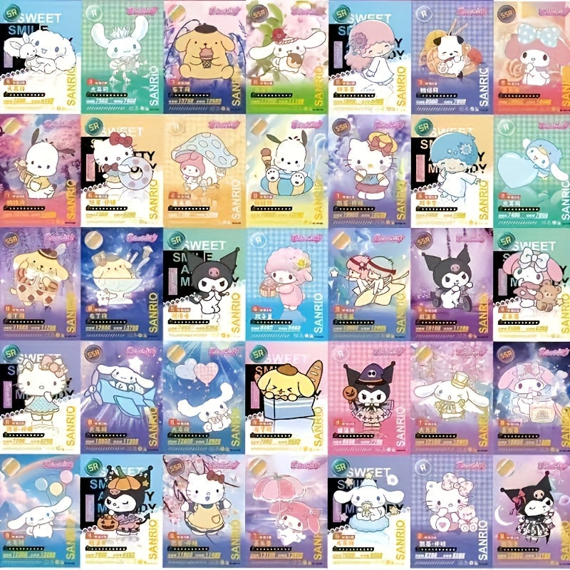 Sanrio Character Collectible Trading Cards - 1 Box 32 Random Packs | Hello Kitty My Melody Kuromi & More, High-Quality Cardstock Fan Gift, Birthday Christmas Present for Girls & Sanrio Fans
