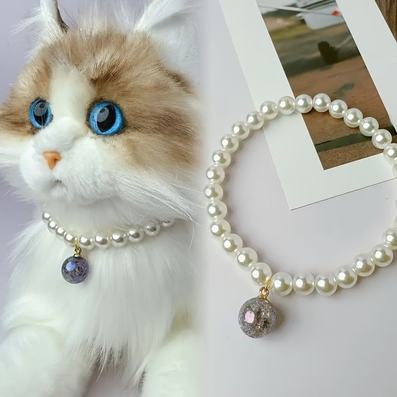 Handmade Cat Necklace Collar with Pendant - Enchanting Adjustable Pet Jewelry Collar for Cats, Cute Kitten Accessory for Birthday Gift, Holiday Gift, Photoshoot & Everyday Wear