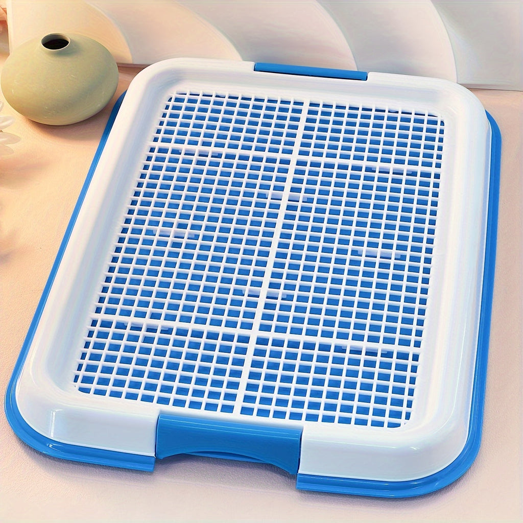 Small Dog Indoor Toilet with Hollow Anti-Step Grid – Clean Easy-Drain Litter Box Potty Tray for Small Breed Dogs, Puppies & Teddy Dogs, Indoor Pet Bathroom Training Solution
