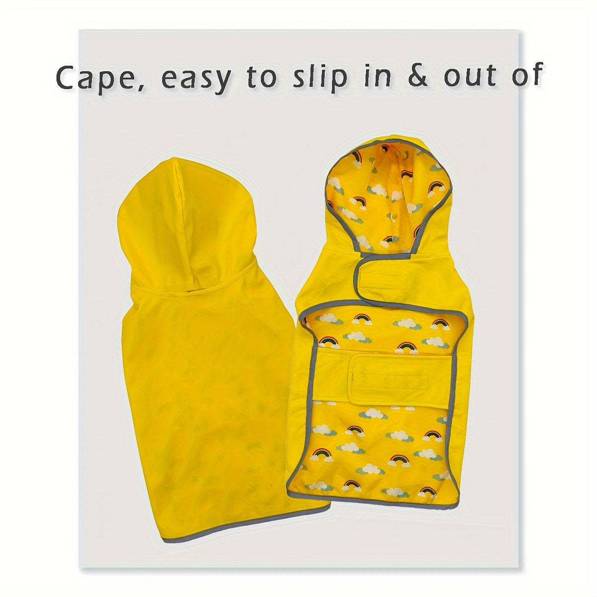 Reversible Dog Raincoat Waterproof Jacket – Machine Washable Rain Coat for Small Medium Large & Extra Large Breeds, Adjustable Straps, Lemon Yellow Polyester Pet Rain Gear for Dogs XS to 5XL