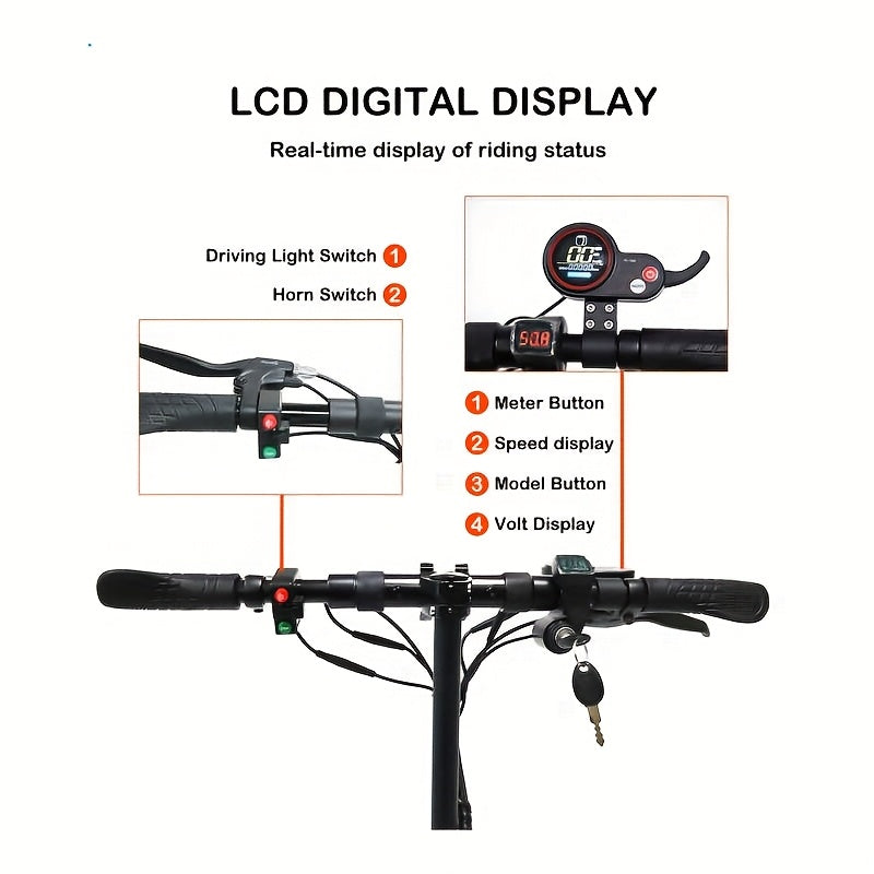 Heavy Duty Off-Road Electric Scooter for Adults 300 Lbs – 25-30 MPH, 30-40 Mile Long Range, 10 Inch Tires, Foldable E-Scooter for Men, Dual Brake System