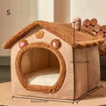 Washable Fluffy Cat Bed - Warm Cozy Pet Nest for Cats & Small Dogs, Machine Washable, Portable, Available in S/M/L for Cats Up to 14kg