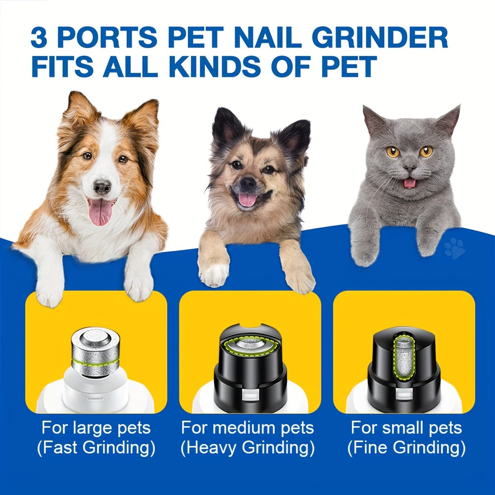 5-Speed Electric Pet Nail Grinder with 2 LED Lights - Painless Quiet Nail Trimmer for Dogs & Cats, Rechargeable Pet Nail File & Grooming Tool for Small Medium Large Pets (4 Colors)