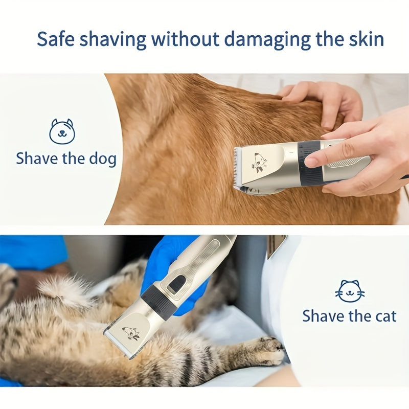 Professional Dog Grooming Kit with X7 Pet Scissors - Low-Noise Clipper Trimmer for Thick Fur, Safe for Dogs Cats & All Pets, Complete Cat & Dog Hair Grooming Set