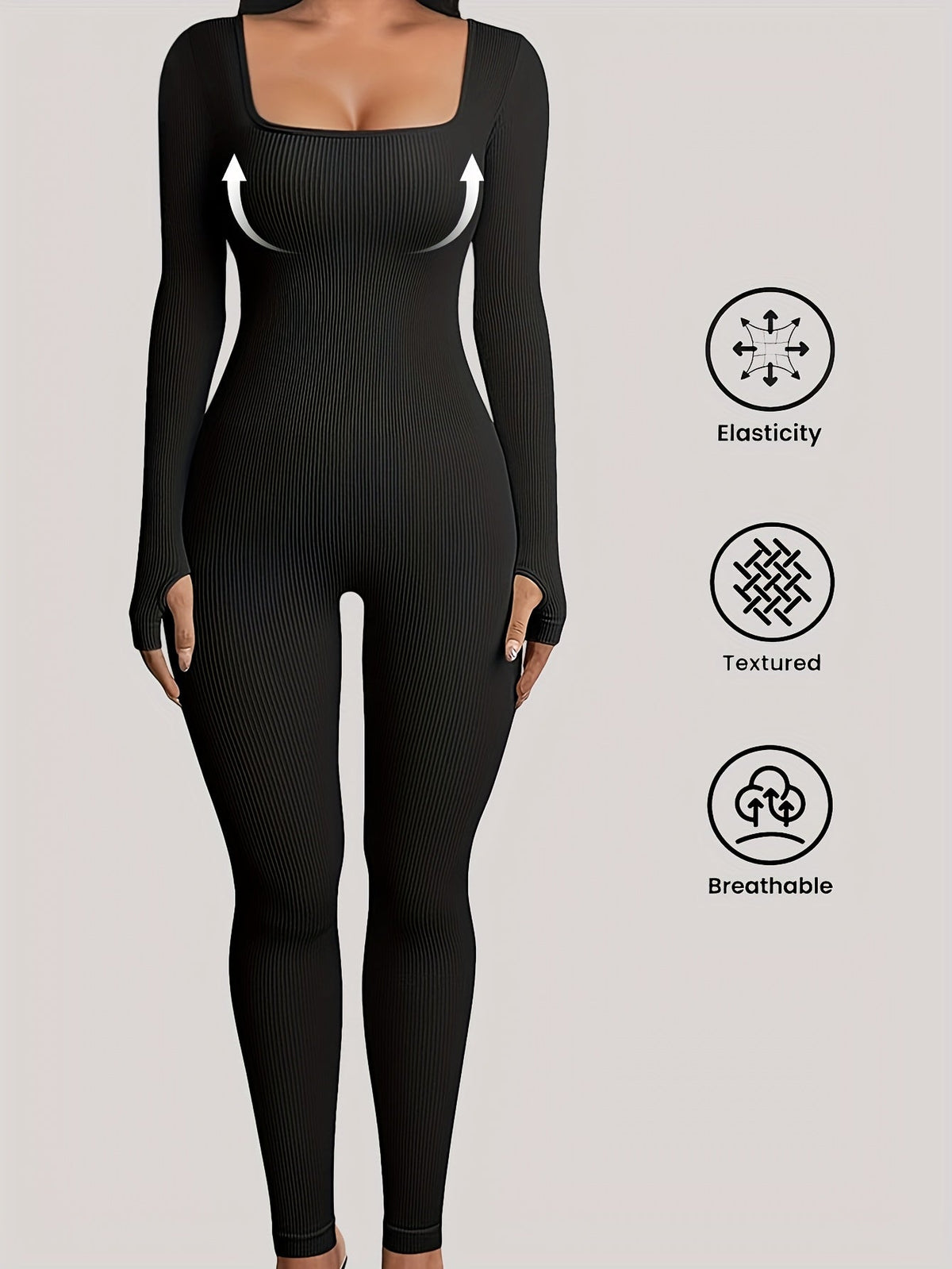 Women's Sleeveless Square Collar Jumpsuit – 90% Nylon Stretch Fabric, Thick & Opaque Active Wear for Yoga, Pilates, Running, Fitness & Everyday Events, Sizes S-XL, Multiple Colors