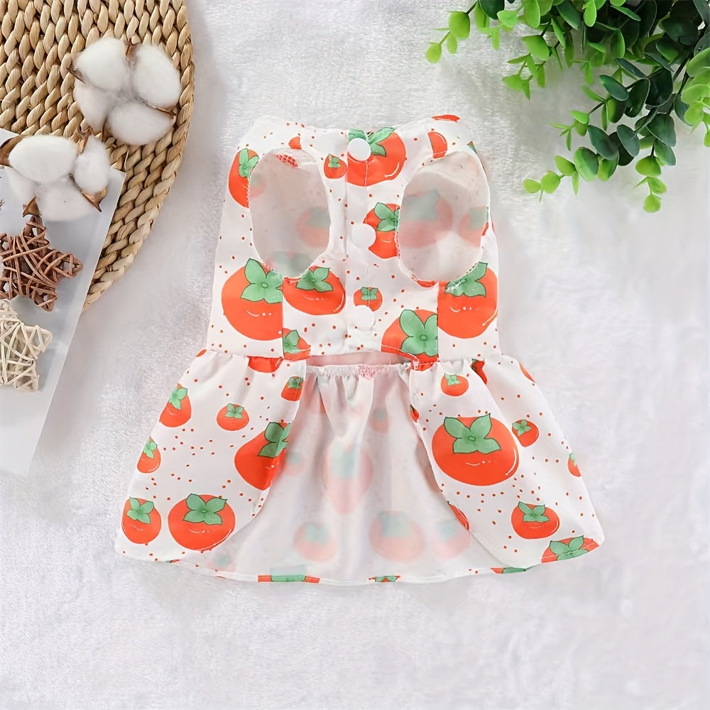 Dog Dress 2-Piece Set Spring & Summer Floral Pet Outfit – Cute Lightweight Dress for Small & Medium Dogs and Cats, XS to XXL Daily Wear, Adorable Girly Pet Clothes Gift for Dog Lovers