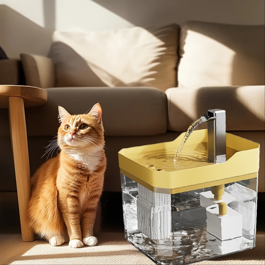 Ultra-Quiet USB Pet Water Fountain – Automatic Circulating Fresh Water for Cats & Dogs, 4-Stage Filtration, Visible Water Level Window, No Battery Needed, Home & Travel