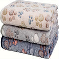 Pet Blanket 3 Pack - Soft Warm Coral Velvet Dog & Cat Blanket with Cute Dog Footprint Pattern, Cozy Plush Throw Blanket for Pets, Ideal for Sofa Bed Crate & Travel, Thoughtful Pet Gift