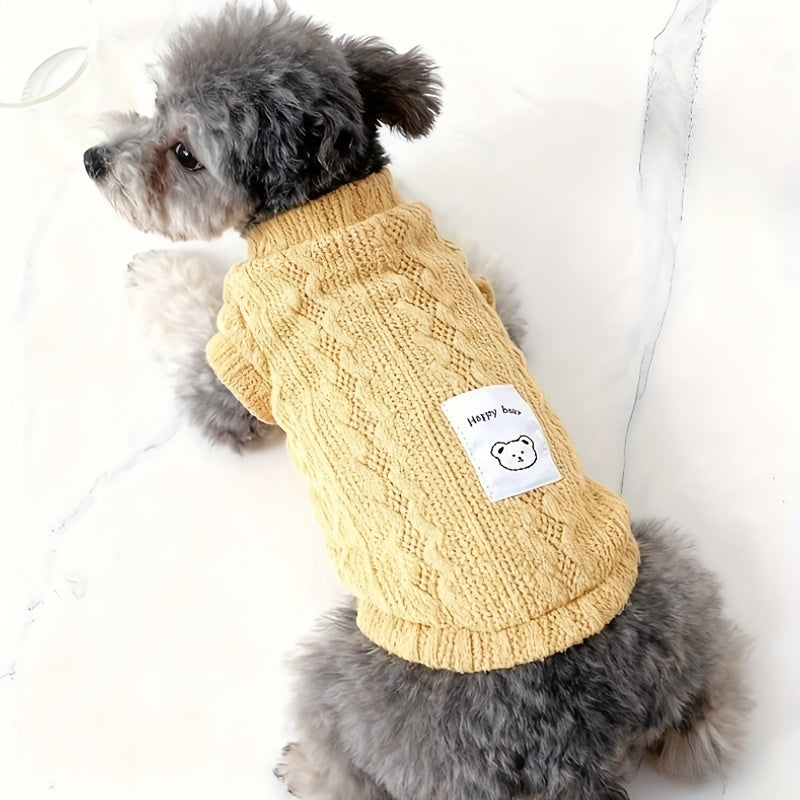 Pet Sweater Set 4Pcs for Dogs & Cats - Autumn Winter Warm Knit Sweaters XS-XL, Mixed Colors Puppy Cat Clothes Bundle, Small Dog Outfit Holiday Gift