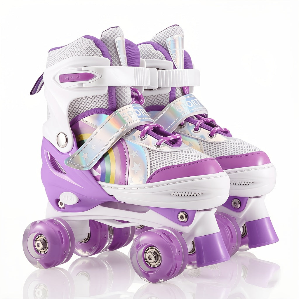 Adjustable Kids Roller Skates with Light-Up Wheels – Fun LED Rollerskates for Boys & Girls Ages 4–12, Youth & Toddler Sizes S/M/L, 9 Colors