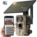 4G LTE Solar Trail Camera – 4K Live Video Remote Viewing, HD 82ft Night Vision, 0.2s Trigger, Built-In SIM Card, IP65 Waterproof, No WiFi Needed, Hunting Wildlife Camera 1pc/4pcs
