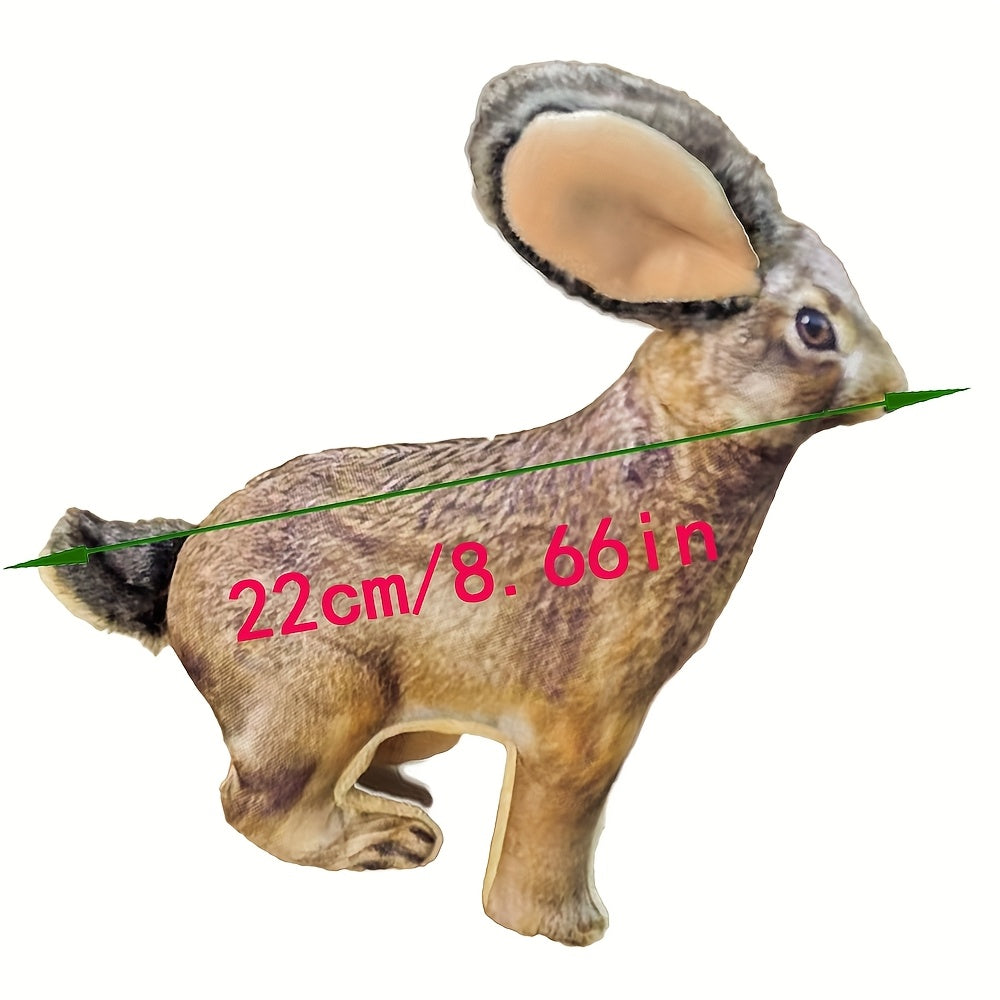 Realistic Rabbit Squeaky Dog Toy – Soft Plush Fabric Chew Toy for Puppies & Dogs, Tear-Resistant Odorless Squeaker Molar Toy, Comforting Interactive Pet Companion for Small to Large Dogs, No Battery Needed