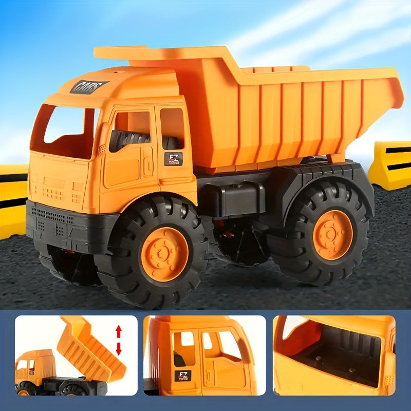 Large Engineering Truck Toy for Kids – Construction Vehicle Playset with Cement Mixer Truck & Dump Truck, Big Realistic Die-Cast Style Toy Cars, STEM Gift for Boys Toddlers Ages 3 4 5 6+