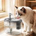 Faucet Fountain Pet Water Dispenser for Cats Dogs - Large Capacity Silent Automatic Circulation Cooling Water Fountain No Battery Required - Summer Pet Hydration Station Gray Yellow White