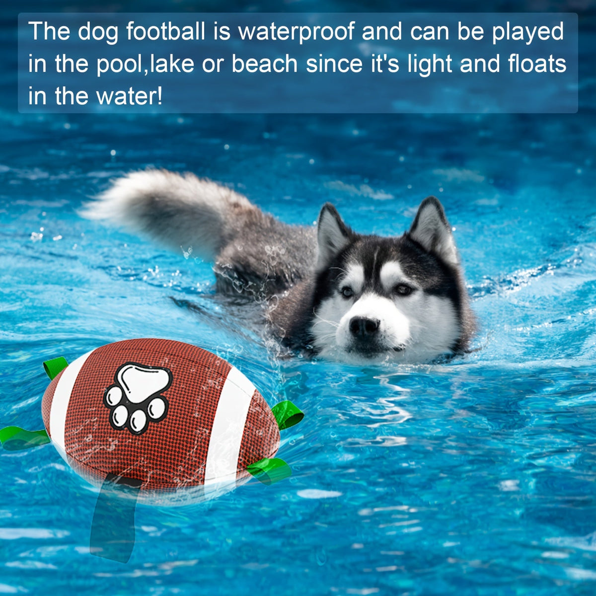 Inflatable Rubber Dog Football with Air Pump – Chew-Resistant Interactive Fetch Ball Toy for All Breed Dogs, Paw Print Design, Large & Small Sizes, Durable Indoor & Outdoor Puppy and Adult Dog Toy