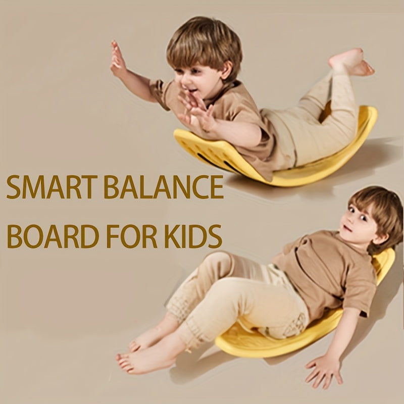 Kids Balance Board with Ball Curved Wobble Board Children Educational Sport Toy Improves Core Strength Coordination Stability Training Indoor Outdoor Toy Gift Pink Yellow Blue