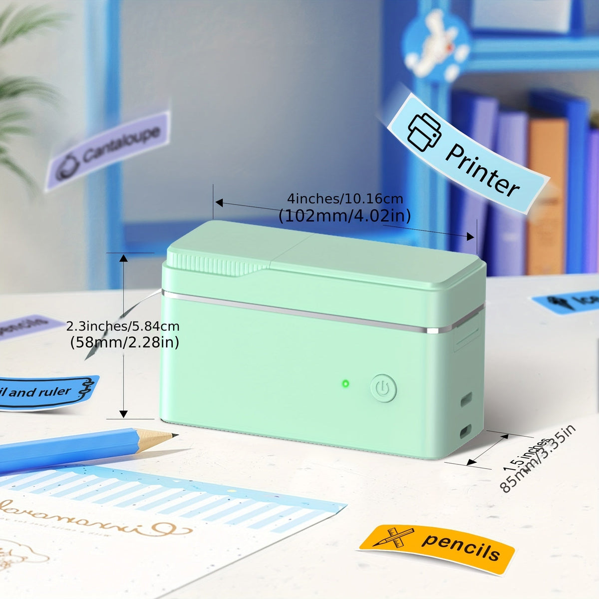 P31S Portable Label Maker Machine with Tape – Mini Bluetooth Thermal Printer, Inkless Sticker Maker with App Templates, Multiple Colors (White, Pink, Green), Home Office School Organization