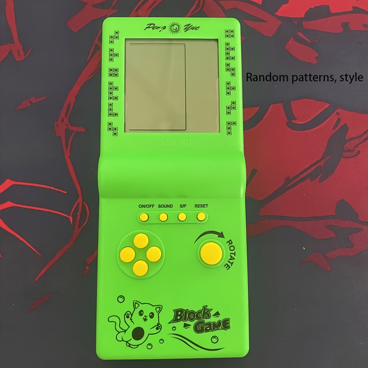 Retro Mini Handheld Game Console Brick Style Portable Classic Video Game Player Built-in Multiple Games Nostalgic Arcade Gaming Gift for Kids Adults Men Women Blue Green