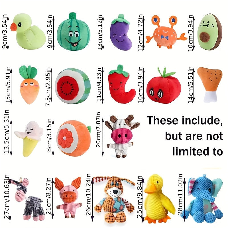 16-Piece Squeaky Plush Dog Toy Set – Cute Random Style Small Pet Plush Toys, No Battery Needed, Soft Squeaker Toys for Small Dogs to Chew & Play, Variety Pack Gift for Puppies & Small Pets