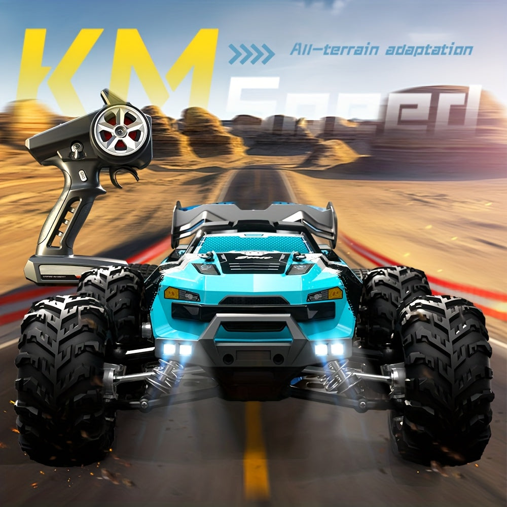 Brushless 4WD RC Off-Road Car 80KM/H High Speed - Dual Battery Edition, Advanced Suspension, All-Terrain Performance, Professional Grade Remote Control Car for Adults - Blue