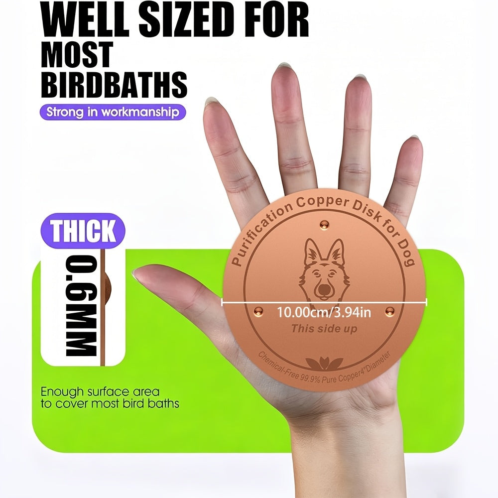 Pure Copper Pet Water Filter Bowl 99.9% Copper Naturally Purifying Drinking Bowl for Dogs Cats Livestock Reusable Physical Filtration No Filter Replacement Needed