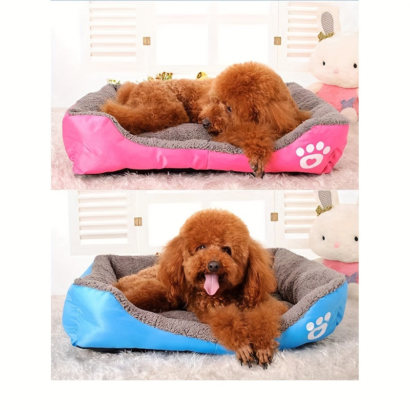 Cozy Winter Pet Bed for Small Dogs & Cats – Candy-Colored Washable Square Warm Nest for Chihuahua, Pomeranian, Shih Tzu & Small Breeds, Soft Plush Dog Cat Bed