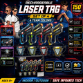 Laser Tag Set for Kids 4 Player Rechargeable Game with 4 Blasters & 4 Adjustable Vests, 150-Ft Infrared Range, Charging Hub, Stealth Mode, 2 Weapon Modes – Indoor Outdoor Birthday Gift for Ages 8+