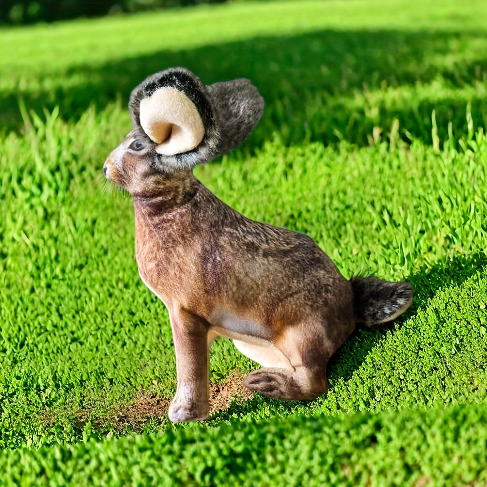Realistic Rabbit Squeaky Dog Toy – Soft Plush Fabric Chew Toy for Puppies & Dogs, Tear-Resistant Odorless Squeaker Molar Toy, Comforting Interactive Pet Companion for Small to Large Dogs, No Battery Needed