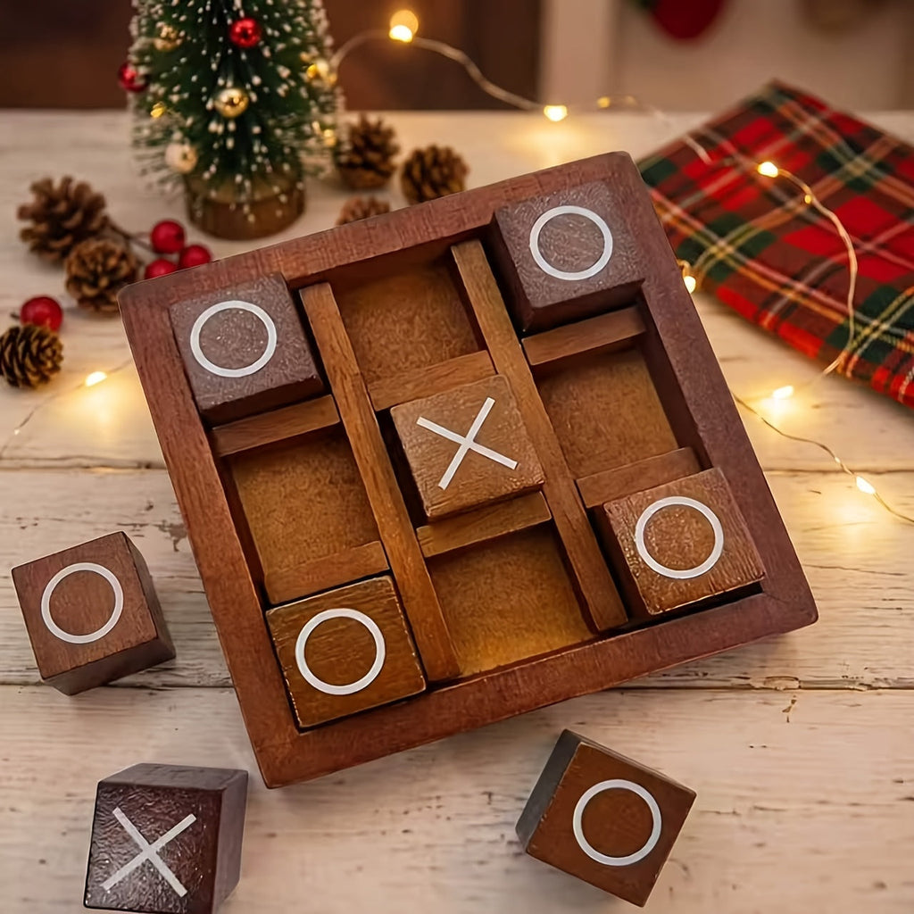 Wooden Tic-Tac-Toe XO Board Game for Kids – 2-Player Strategy Game, Focus & Logical Thinking Toy, Parent-Child Interactive Educational Gift