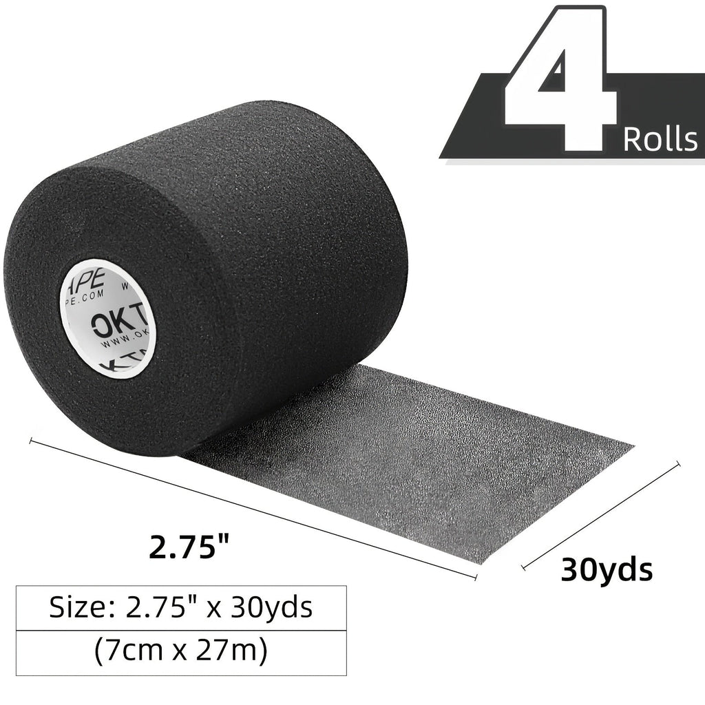 Pre Wrap Tape 4-Rolls Athletic Foam Underwrap for Sports - Protect Ankles Wrists Hands Knees, 2.75 Inch x 30 Yards Each Roll, OK TAPE Sports Underwrap