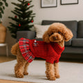 Dog Christmas Sweater Dress for Small Dogs with Bowtie Turtleneck Warm Knitted Puppy Sweater Dress with Leash Hole for Chihuahua Yorkie Havanese Bichon – Holiday Winter Dog Clothes Xmas Pet Outfit
